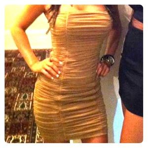 XS Strapless Tan Guess dress